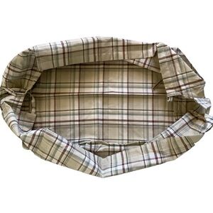 Pottery barn large liner for underbed bracket green brown plaid cottagecore